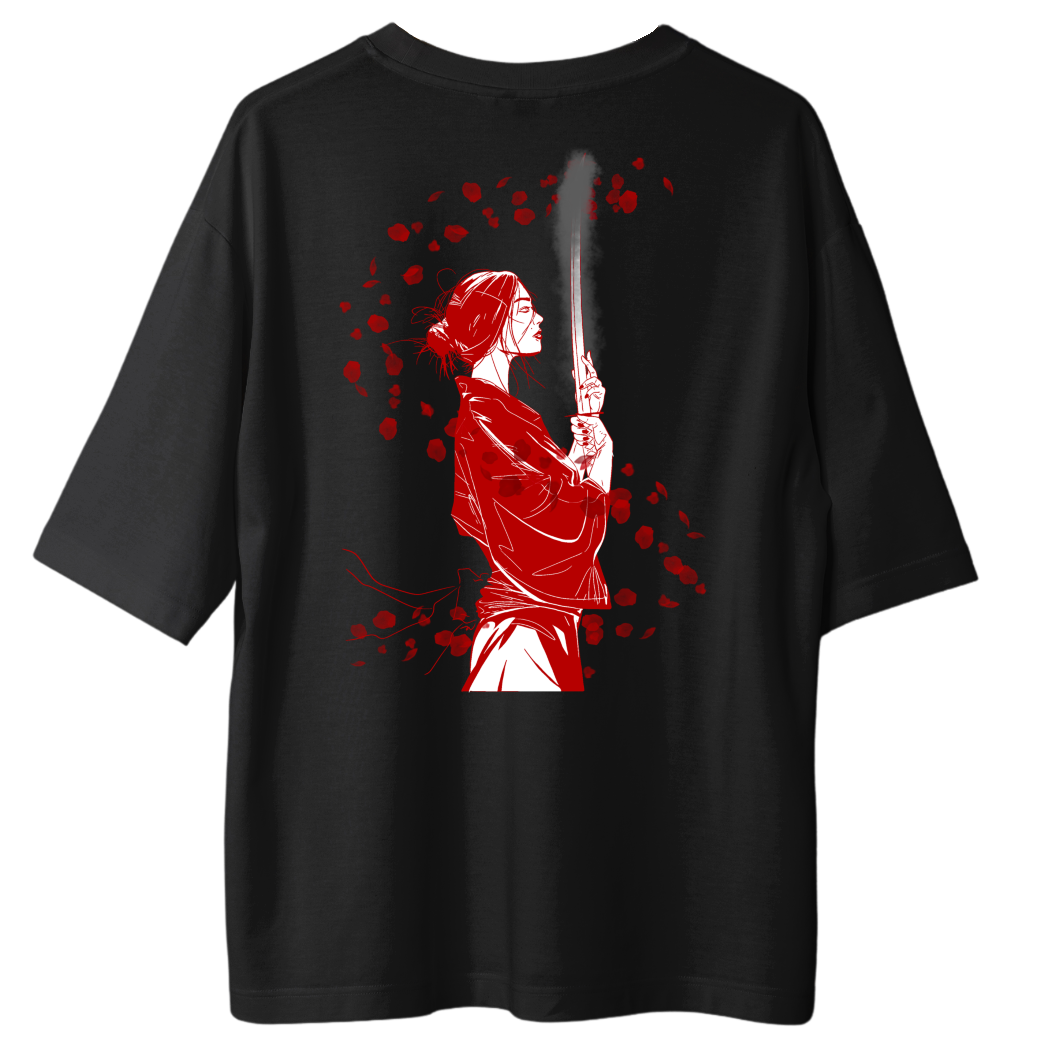 Weibliche Samurai Frontprint - Oversize Shirt SALE