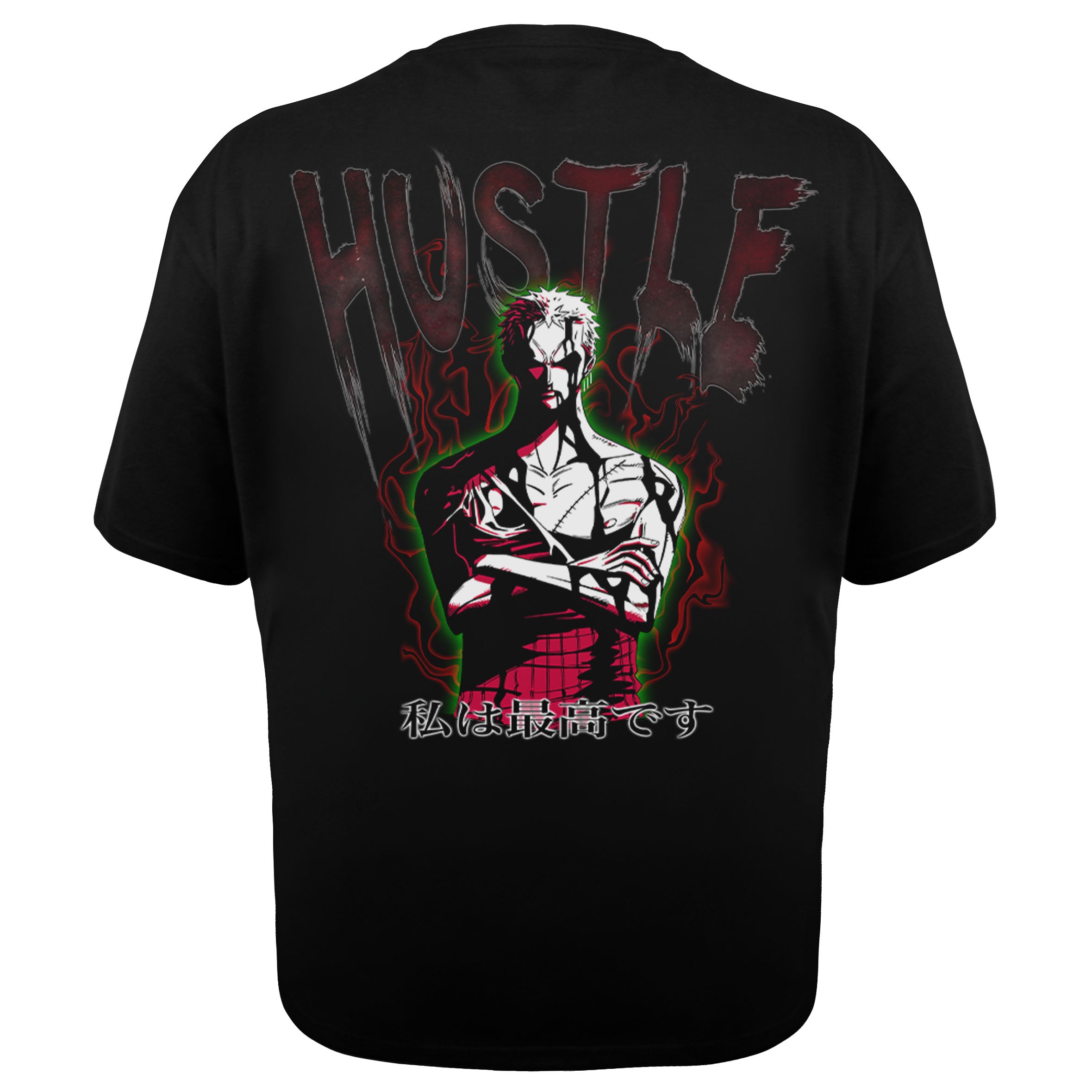 Zoro Hustle X Gym V2 Heavy Oversize Shirt - Backprint