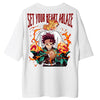 Tanjiro X Rengoku Ablaze Gym V5 Oversize Shirt - Frontprint