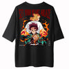 Tanjiro X Rengoku Ablaze Gym V5 Oversize Shirt