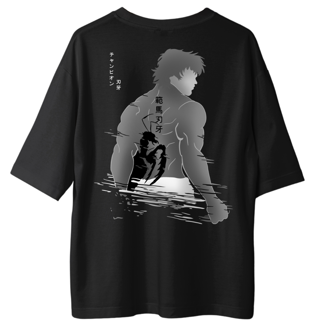 T-Shirt Baki Big Praying Mantis X Gym V1 Backprint - Oversize Shirt