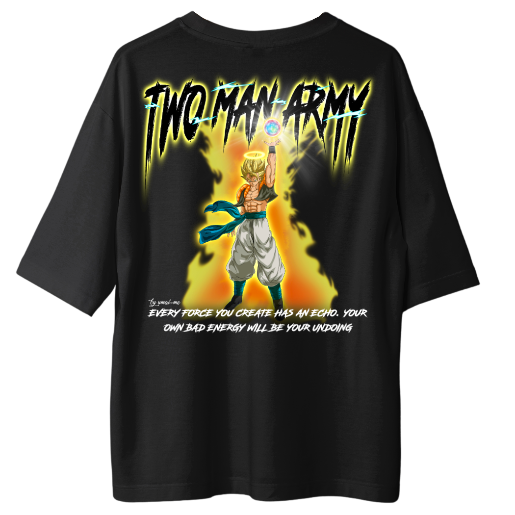 Version 2 Gogeta Two Man Army X Gym V4 Oversize Shirt - Frontprint