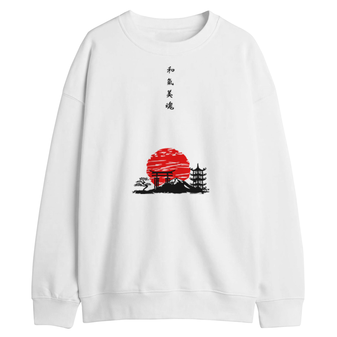 Sweatshirts Japanese Symbols - Oversize Sweater