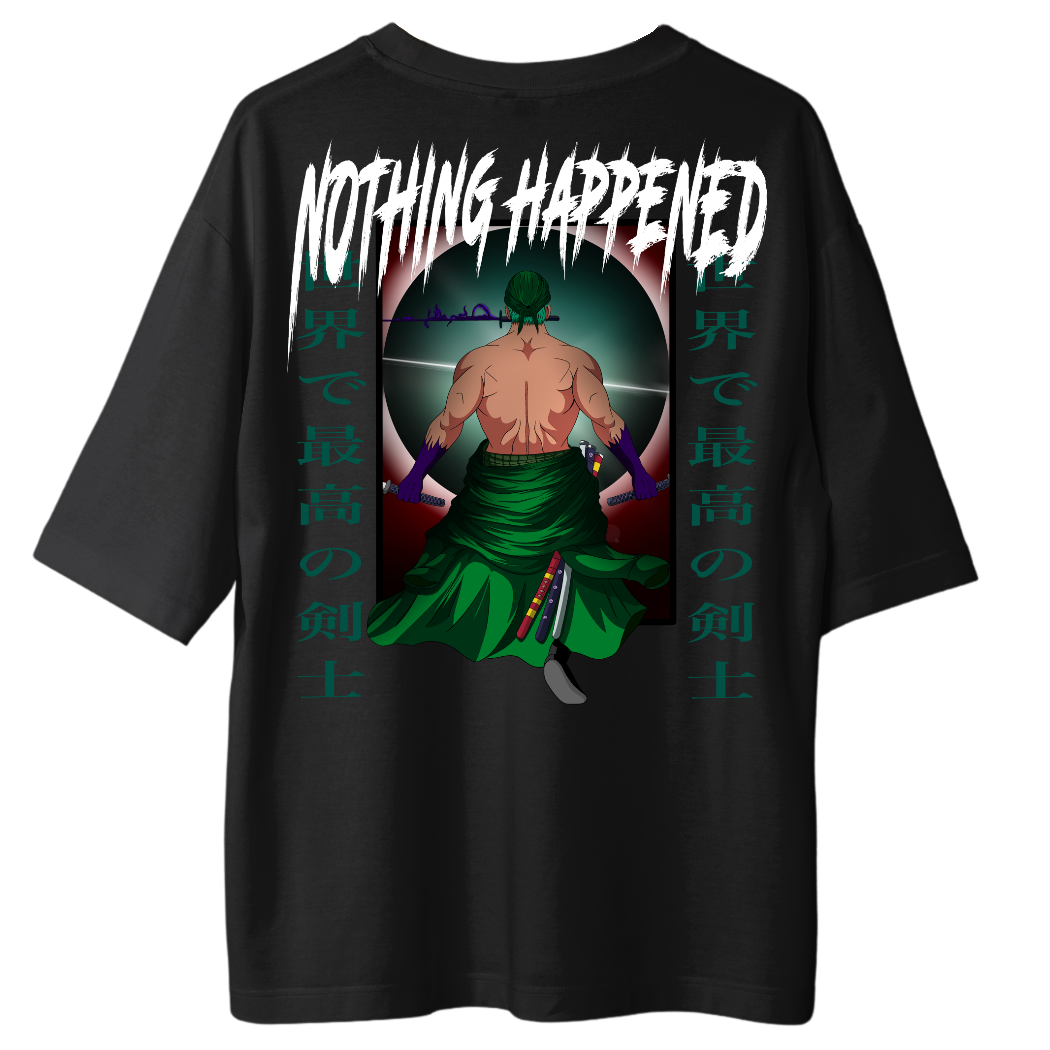 T-Shirt Zoro Nothing Happened X Gym V1 Backprint/Frontprint - Oversize Shirt
