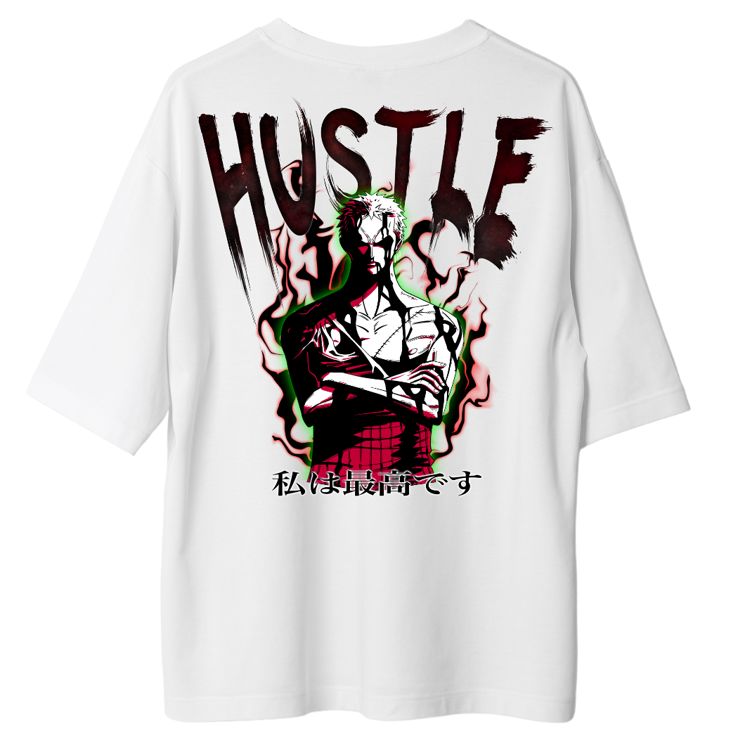 Version 2 Zorro Hustle X Gym V2 Organic Oversize Shirt - Frontprint