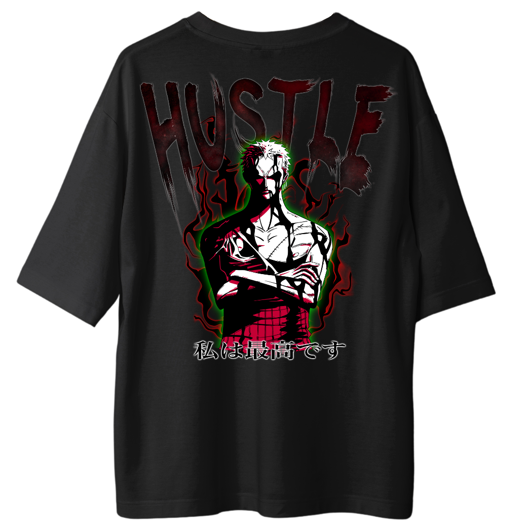 Version 2 Zorro Hustle X Gym V2 Organic Oversize Shirt - Frontprint